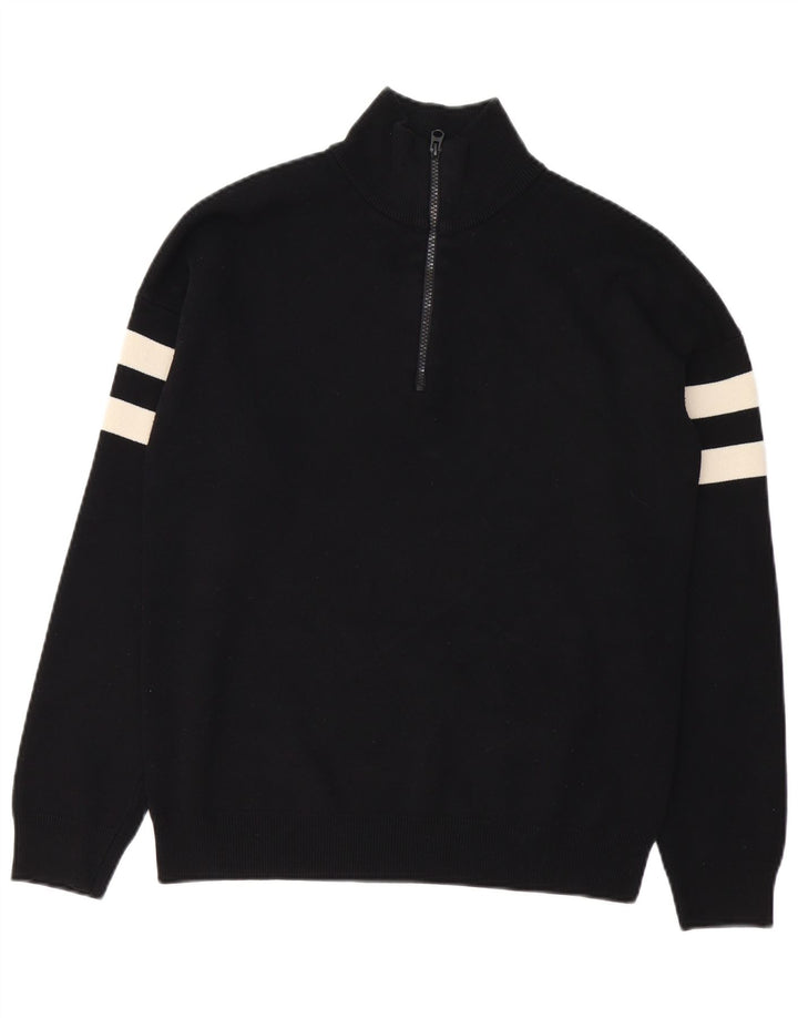 Pulover pentru bărbați French Connection, cu fermoar, cu gât, colorat mic, negru