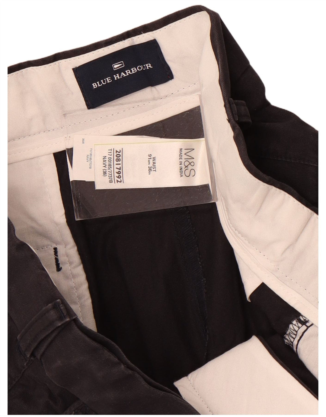 Pantaloni scurți chino pentru bărbați Marks & Spencer Blue Harbour W36, mari, bumbac, albastru