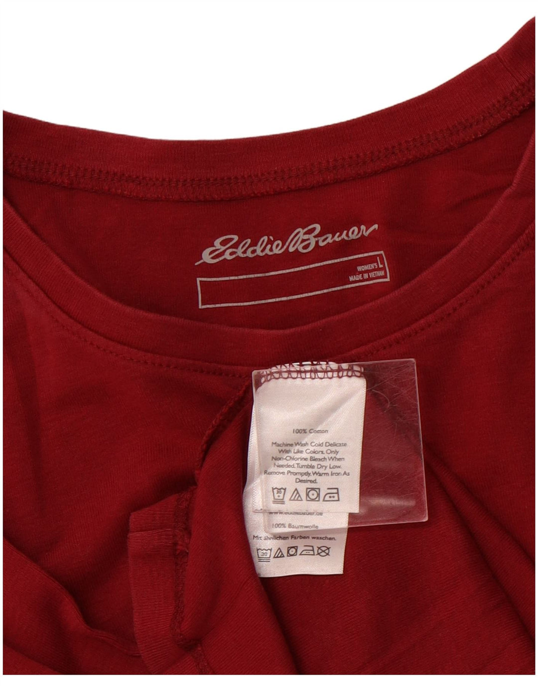 EDDIE BAUER Top pentru femei cu mânecă lungă UK 14, mare, burgundă, bumbac