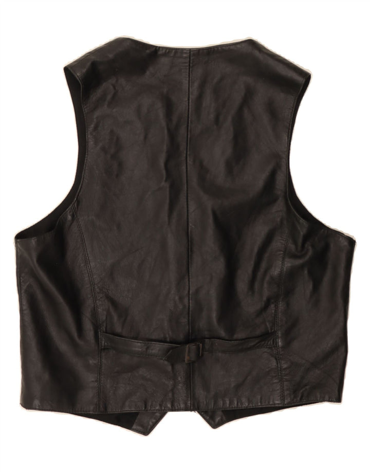 SARDAR Mens Leather Waistcoat XL Black Leather Vintage Sardar and Second-Hand Sardar from Messina Hembry 