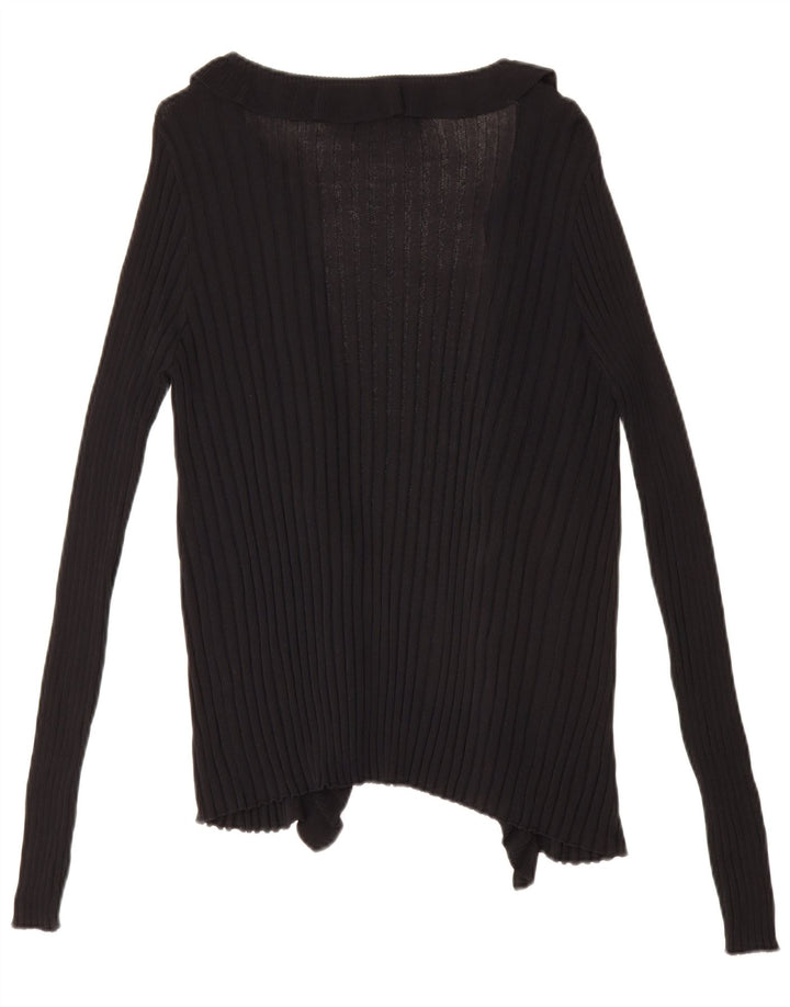 Pulover cardigan deschis pentru femei Zara UK 16 mare negru