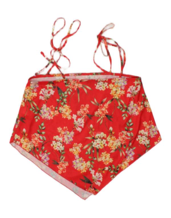 Top Crop Asymmetric pentru Damă Zara UK 10 Poliester Floral Roșu Mic