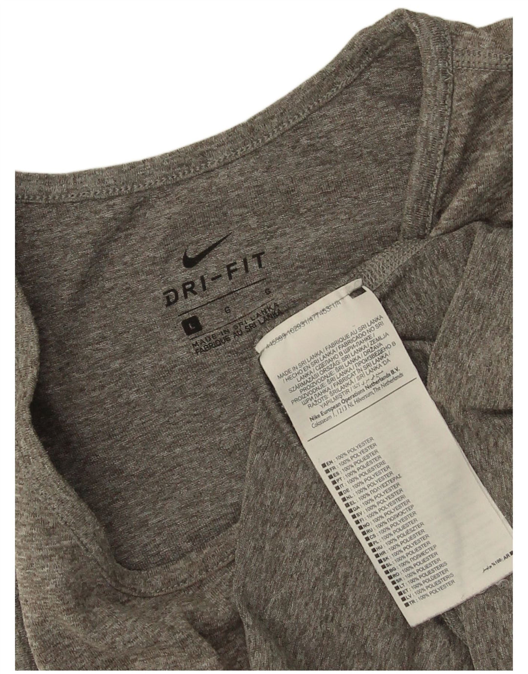 Top cu vestă grafică Nike Dri Fit pentru femei UK 16, mare, gri, poliester