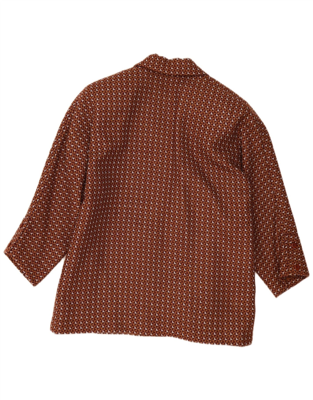 Jachetă vintage supradimensionată pentru femei UK 20 2XL maro geometrică