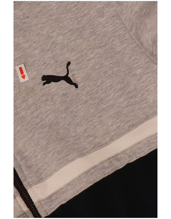 Jachetă de trening PUMA pentru bărbați, bumbac color bloc, gri mic