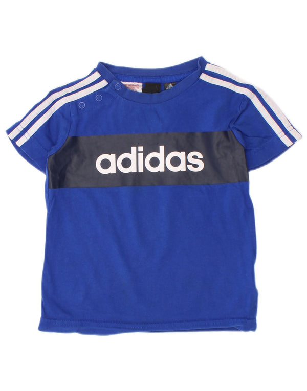 Tricou grafic Adidas Bebeluși Băieți Top 12-18 luni Bumbac Colorblock Albastru