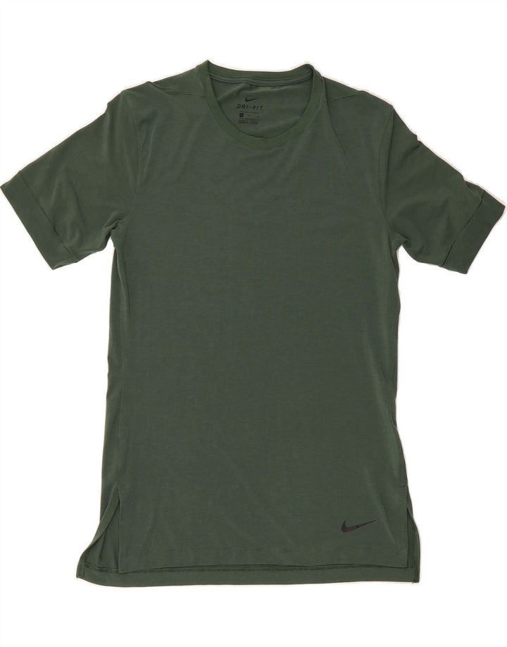 NIKE Womens Dri Fit T-Shirt Top UK 14 Medium Green Polyester Vintage Nike and Second-Hand Nike from Messina Hembry 