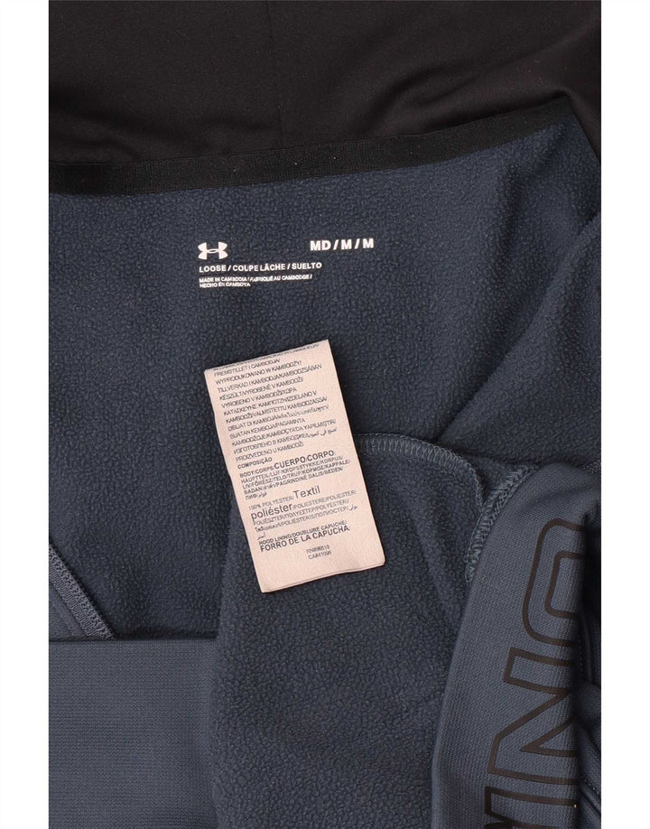 Pulover cu capotă cu fermoar grafic Under Armour pentru bărbați, albastru mediu