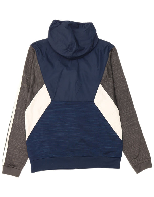 Pulover Adidas pentru bărbați, cu fermoar, albastru, poliester color bloc