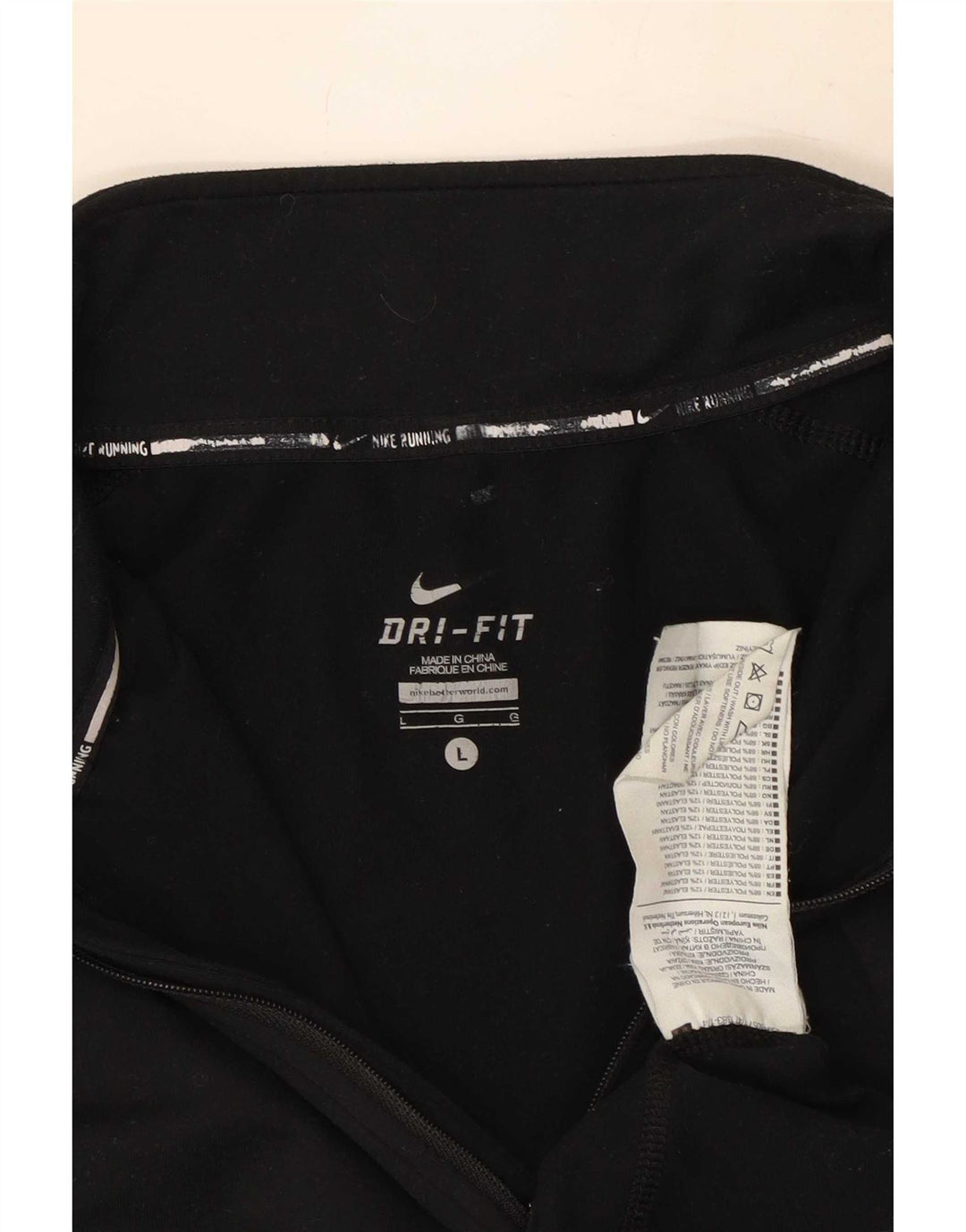 Top pentru bărbați Nike Dri Fit, cu fermoar, cu mânecă lungă, poliester negru