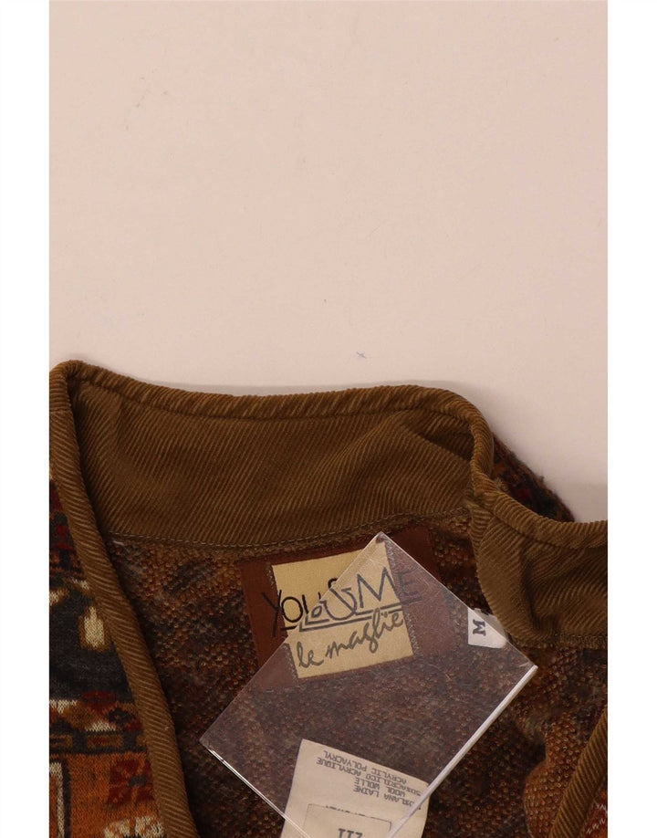 Gilet Vintage pentru bărbați UK 38 Medium Brown Fair Isle Lână