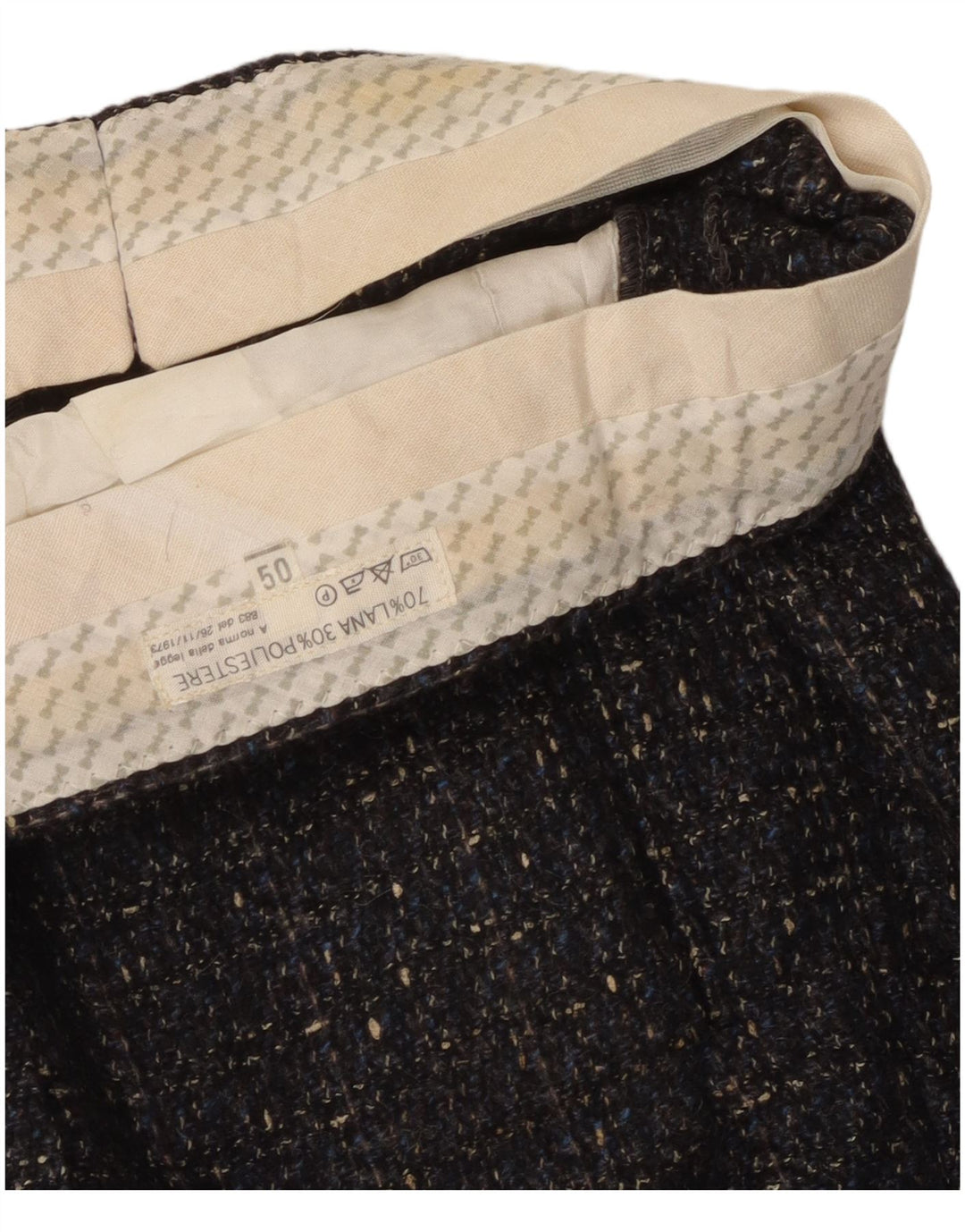 Pantaloni de costum vintage pentru bărbați IT 50 Large W32 L31 Lână cu pete gri