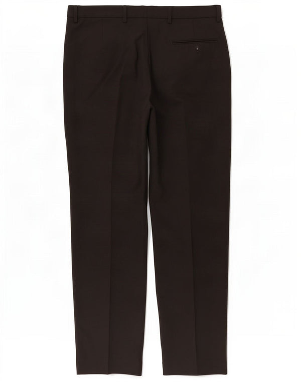 Pantaloni de costum obișnuiți pentru bărbați Marks & Spencer L36 L33 Poliester negru