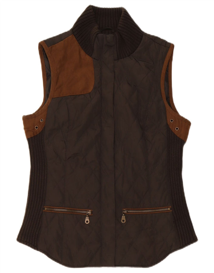 Gilet matlasat pentru femei Zara UK 12 Medium Khaki Poliester color bloc