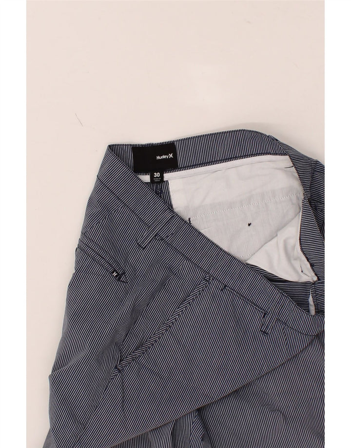 HURLEY Mens Chino Shorts W30 Medium Navy Blue Pinstripe Vintage Hurley and Second-Hand Hurley from Messina Hembry 