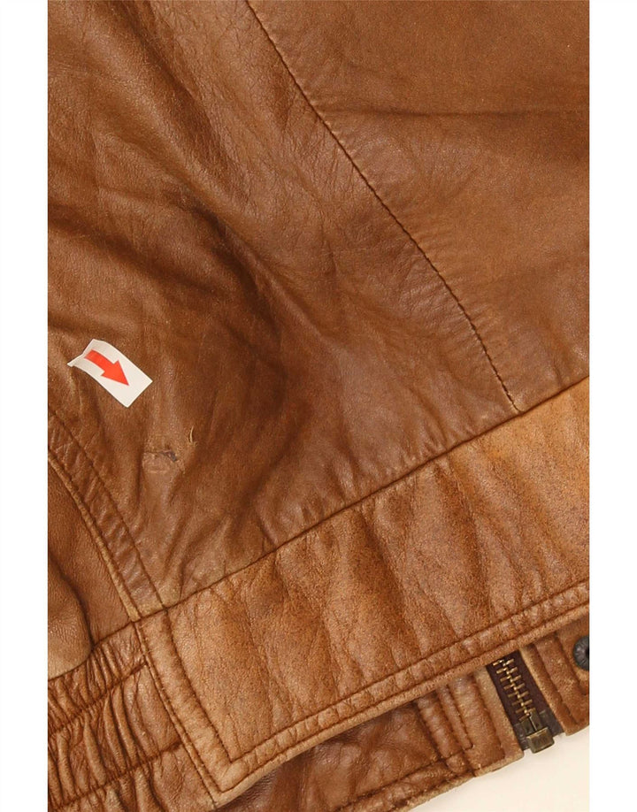 Geaca de piele vintage pentru barbati IT 56 2XL maro