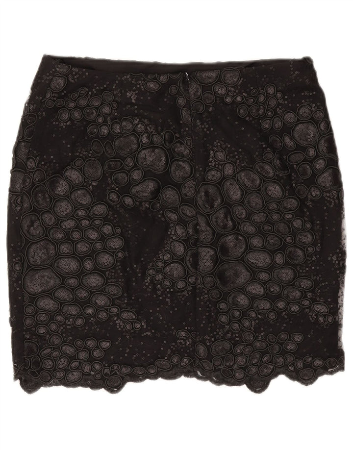 Fusta mini pentru femei Reiss cu model abstract W30 poliester mediu negru