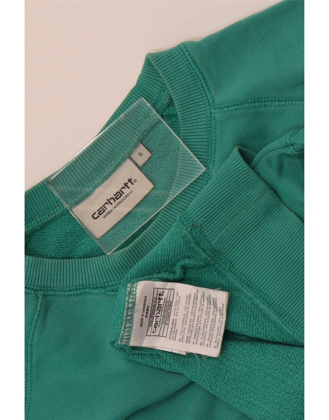 Carhartt Womens Oversized Sweatshirt Jumper UK 10 Small Green Cotton