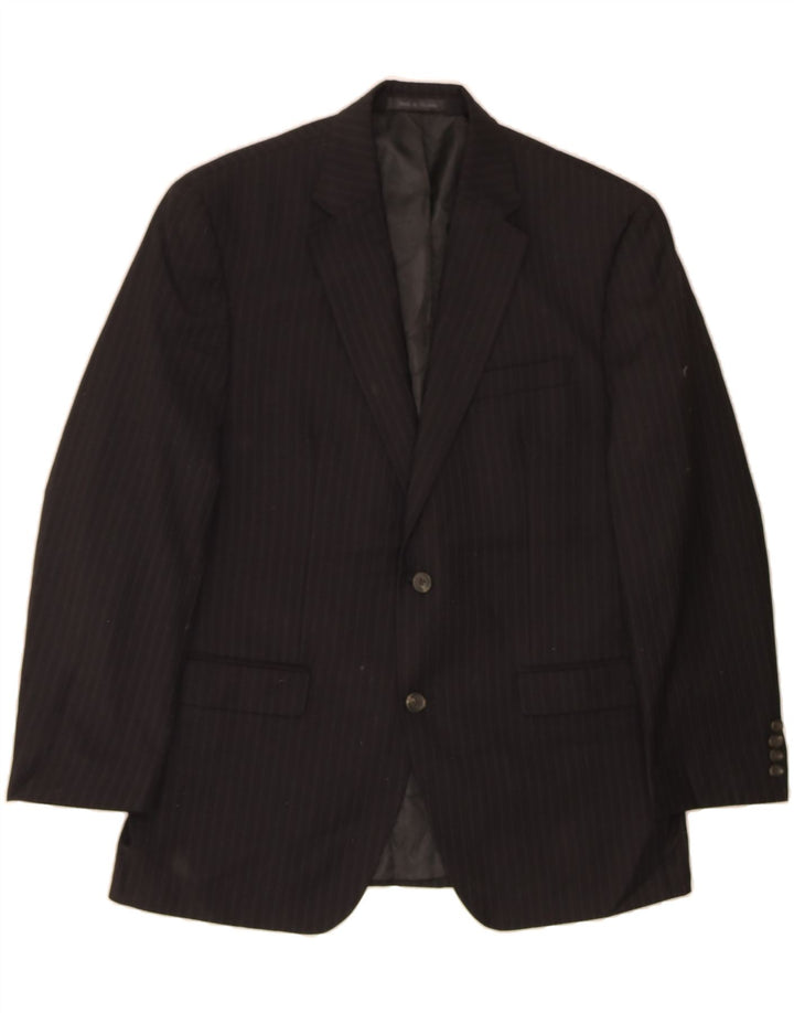 CHAPS Mens 2 Button Blazer Jacket UK 40 Large Black Striped Wool Vintage Chaps and Second-Hand Chaps from Messina Hembry 