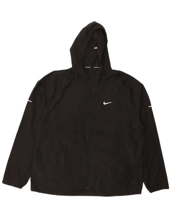Jachetă de ploaie cu glugă Nike pentru bărbați UK 42 XL poliester negru