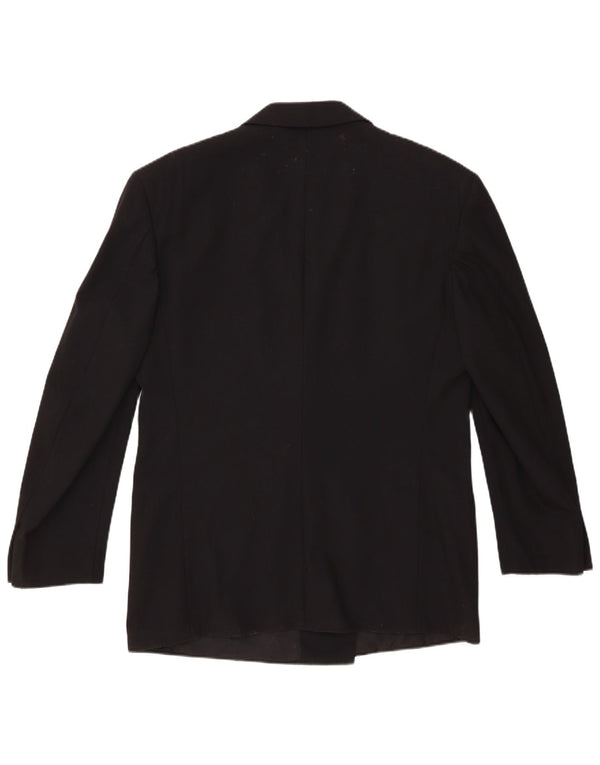 Jachetă pentru bărbați Trussardi cu două piepturi IT 52 XL Lână virgină neagră