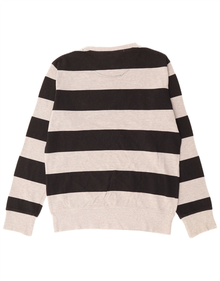 SERGIO TACCHINI Hanorac pentru bărbați Pulover mic, gri, bumbac cu dungi