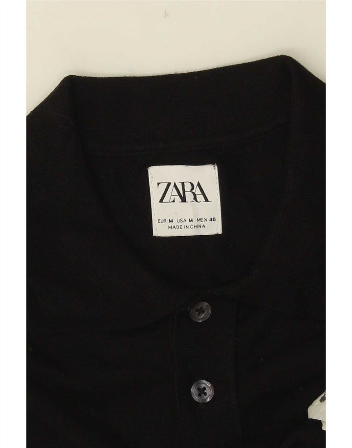 Tricou polo pentru bărbați Zara Medium Negru
