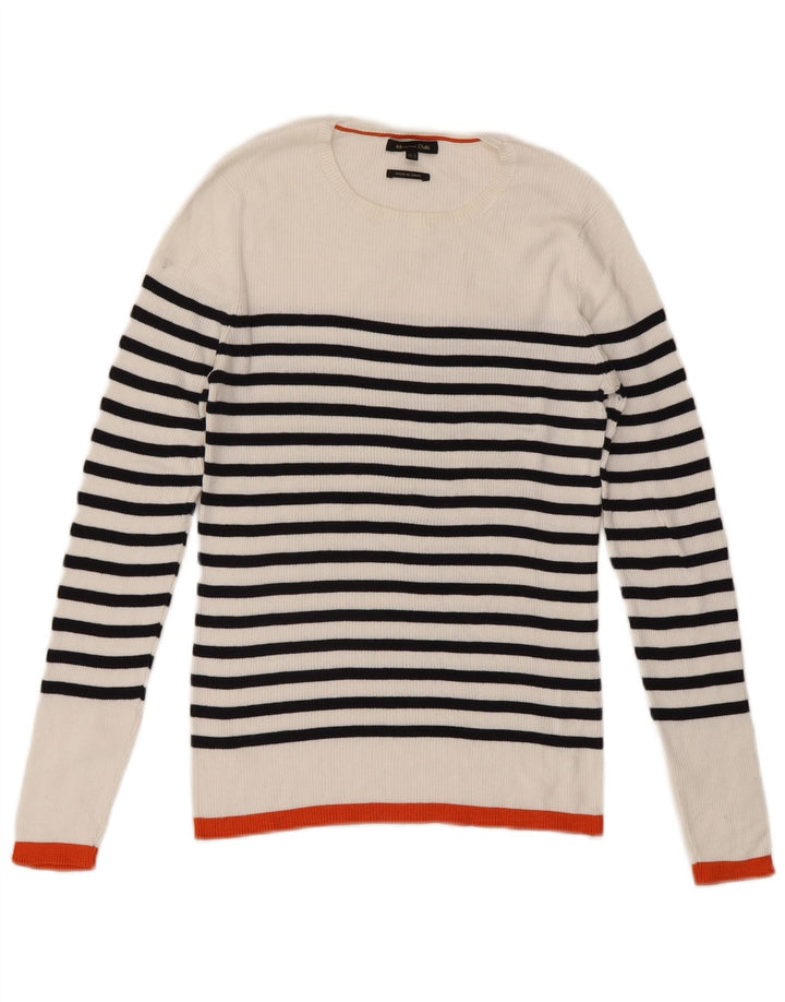 Pulover pentru femei Massimo Dutti cu gât de barcă UK 12 Medium White Dunge