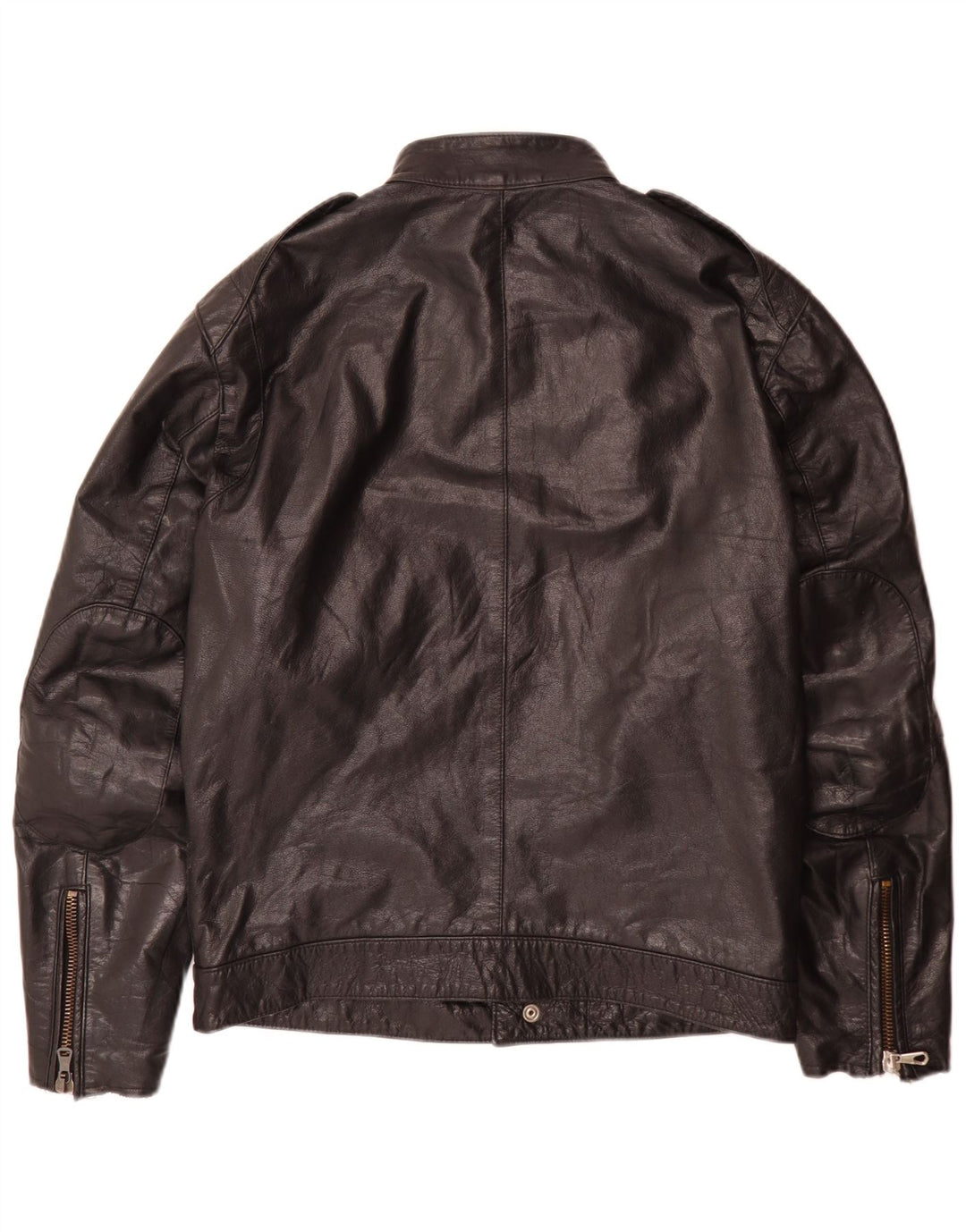 Jachetă pentru motociclist din piele vintage pentru bărbați IT 52 Large Black