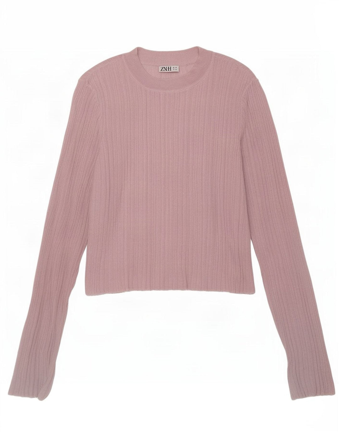 Crop Top pentru femei Zara cu mânecă lungă UK 12 Medium Pink Viscose