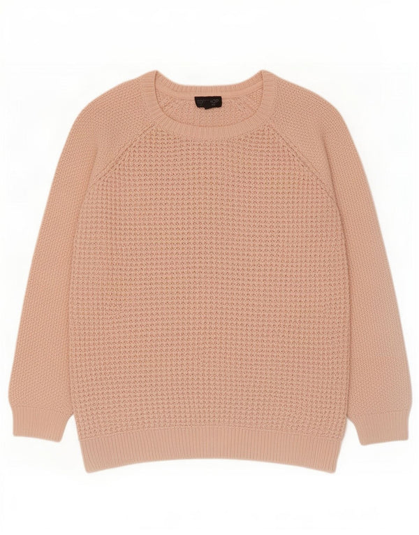 Pulover Topshop pentru damă, cu gât de barcă, din bumbac, roz mediu, UK 12