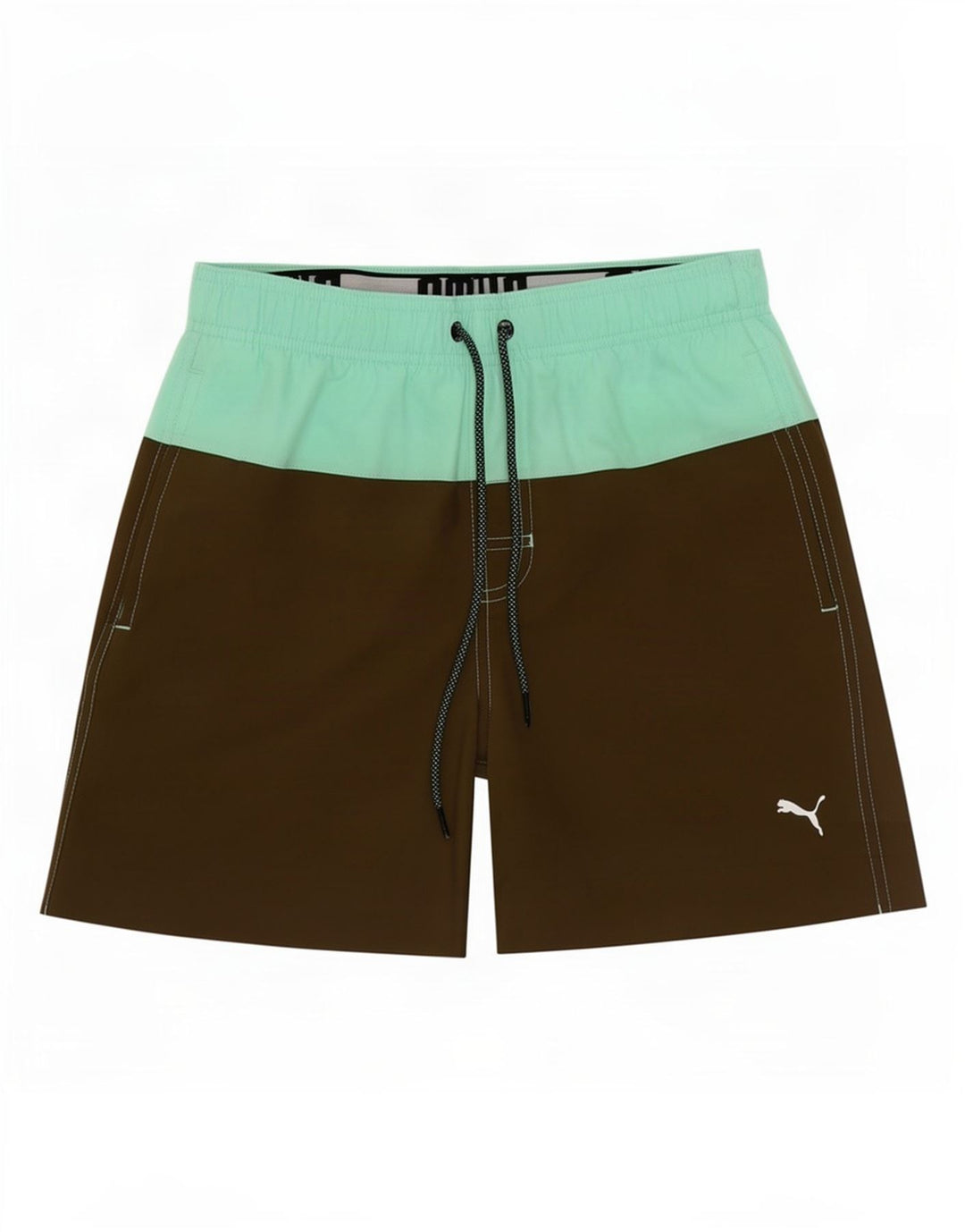 Pantaloni scurți de înot grafic pentru bărbați Puma XS Kaki Poliester color bloc