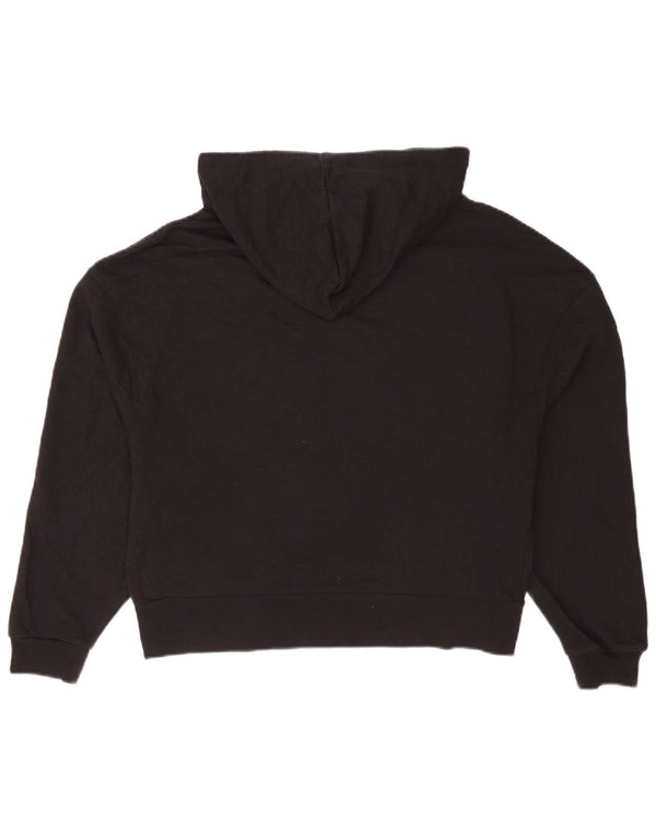 Dkny Pulover supradimensionat cu glugă cu grafic pentru femei UK 10 Bumbac negru mic