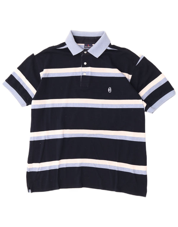 Tricou Polo Rugby Conte of Florence pentru bărbați, XL, bumbac cu dungi, albastru bleumarin