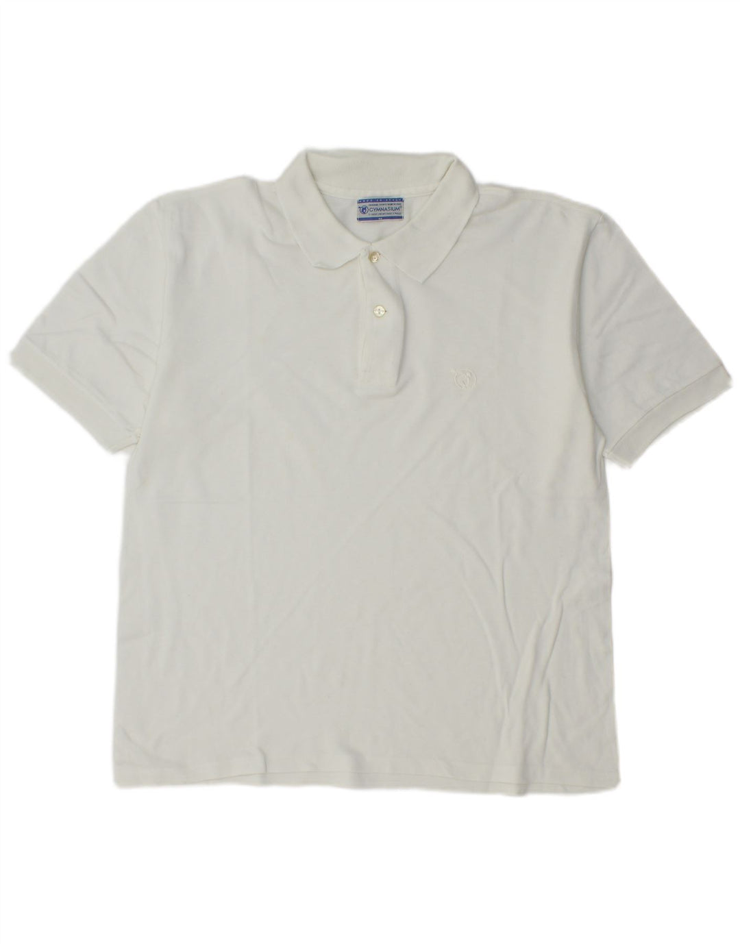 Tricou polo pentru bărbați Gymnasium, bumbac alb mediu
