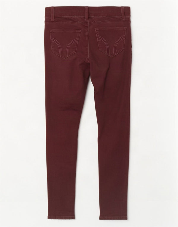 Hollister Womens Crop Skinny Jeans US 0 XS W24 L26 Burgundy Cotton