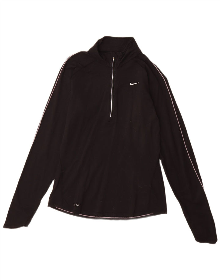 Top de trening Nike Dri Fit Pullover pentru femei UK 8/10 Nylon mic negru