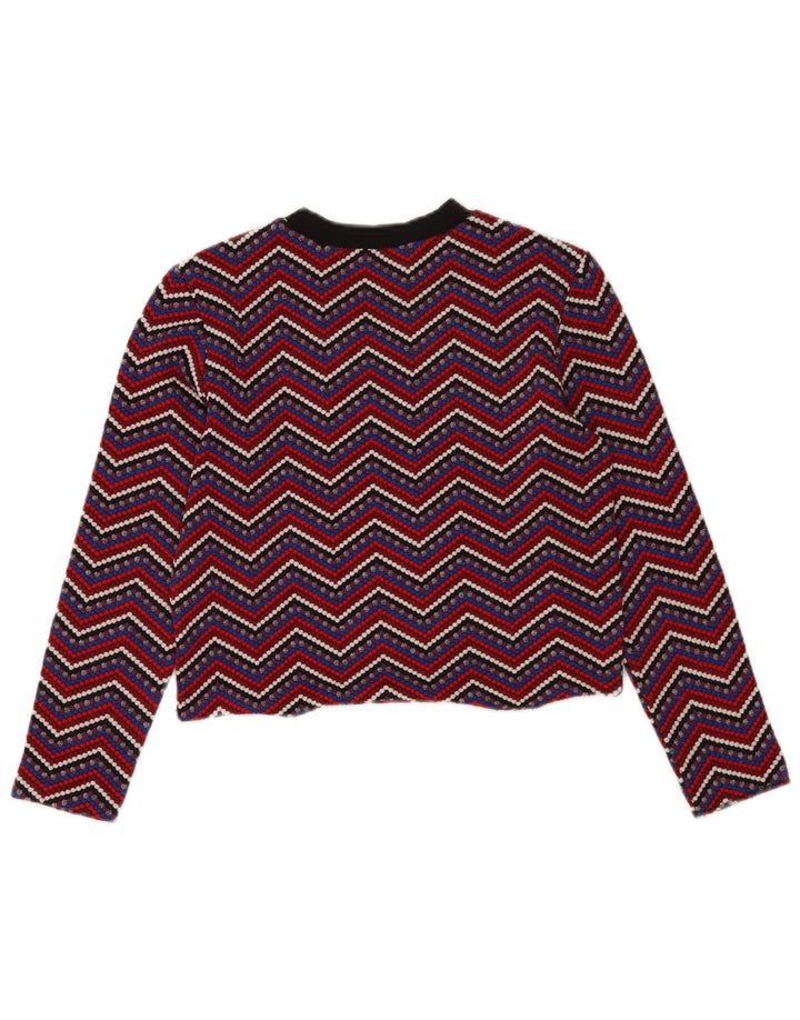 Crop Top pentru femei Zara cu mânecă lungă UK 12 Medium Multicolor Chevron