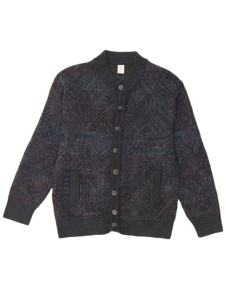 Pulover cardigan pentru bărbați Maglificio, gri, geometric geometric, acrilic