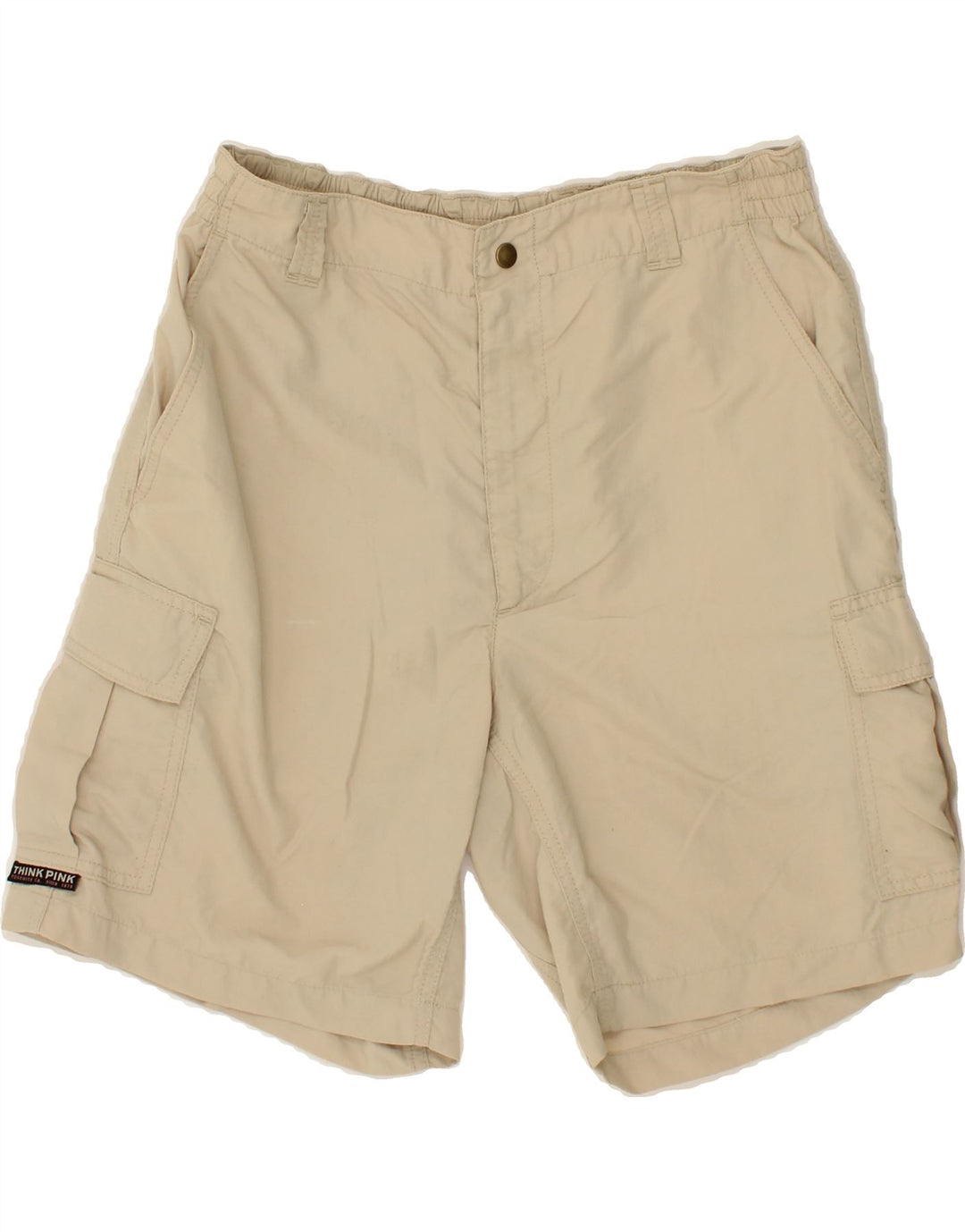 THINK PINK Womens Cargo Shorts IT 48 XL W36 Beige Nylon Vintage Think Pink and Second-Hand Think Pink from Messina Hembry 