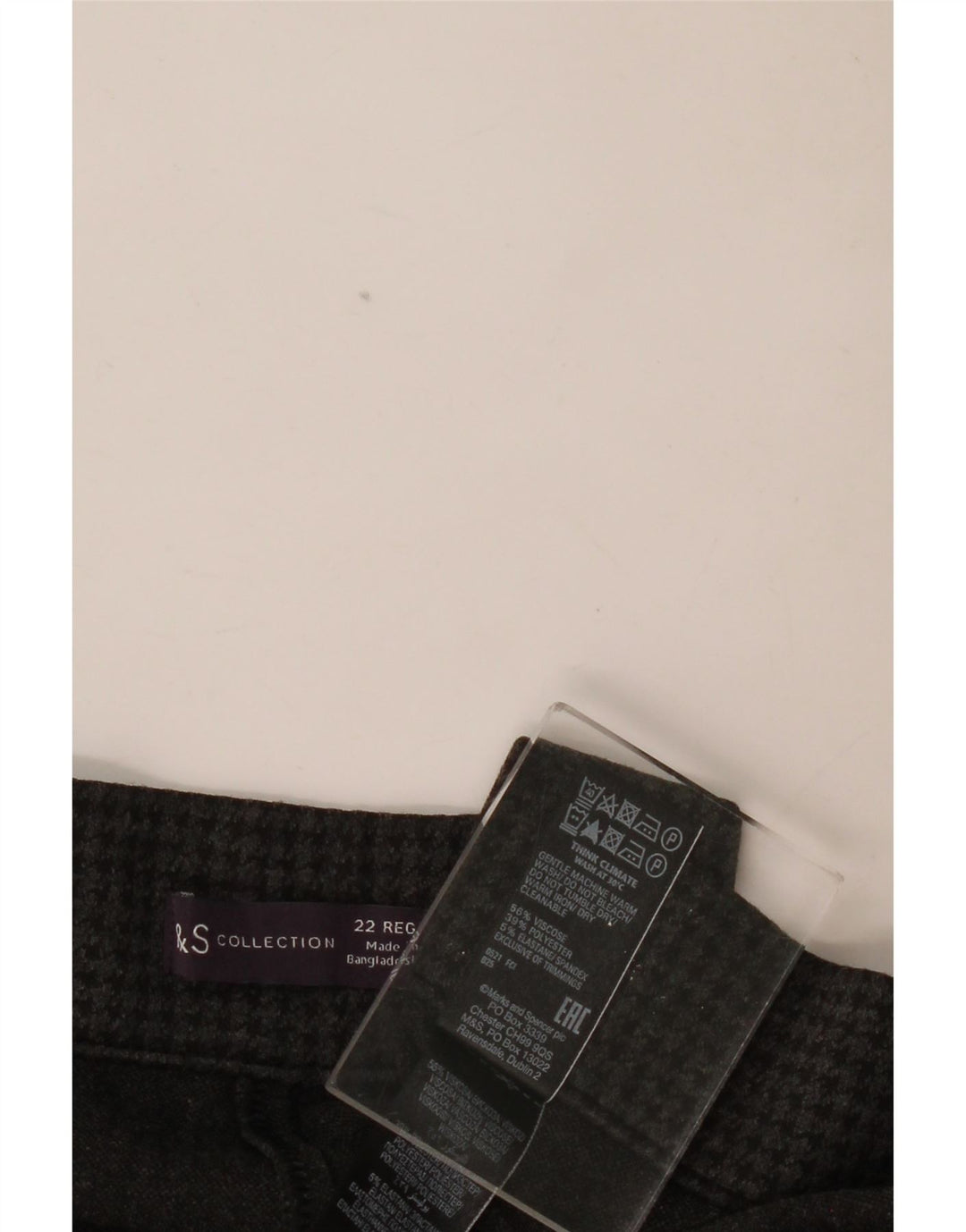 MARKS & SPENCER Pantaloni casual pentru femei cu talie înaltă UK 22 3XL W38 L27 gri