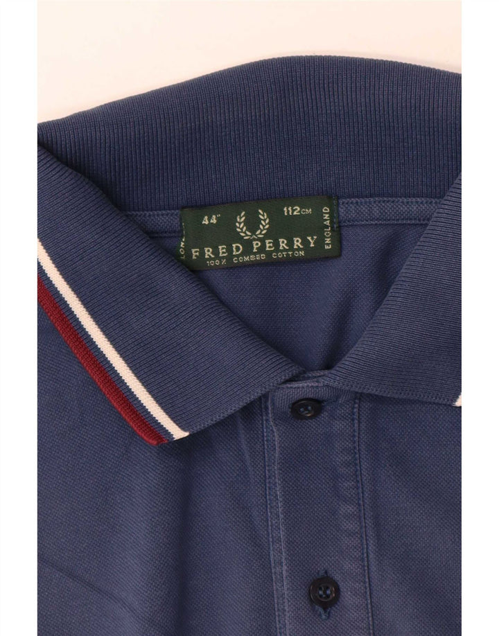Cămașă polo Fred Perry pentru bărbați, bumbac cu dungi albastru bleumarin mediu