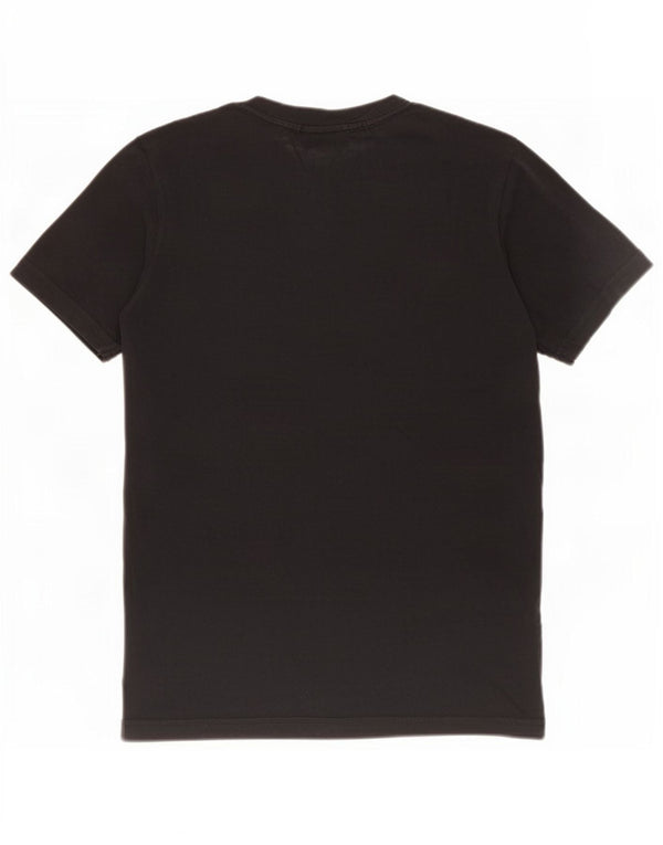 Tricou grafic Champion pentru băieți Top 11-12 ani mare bumbac negru