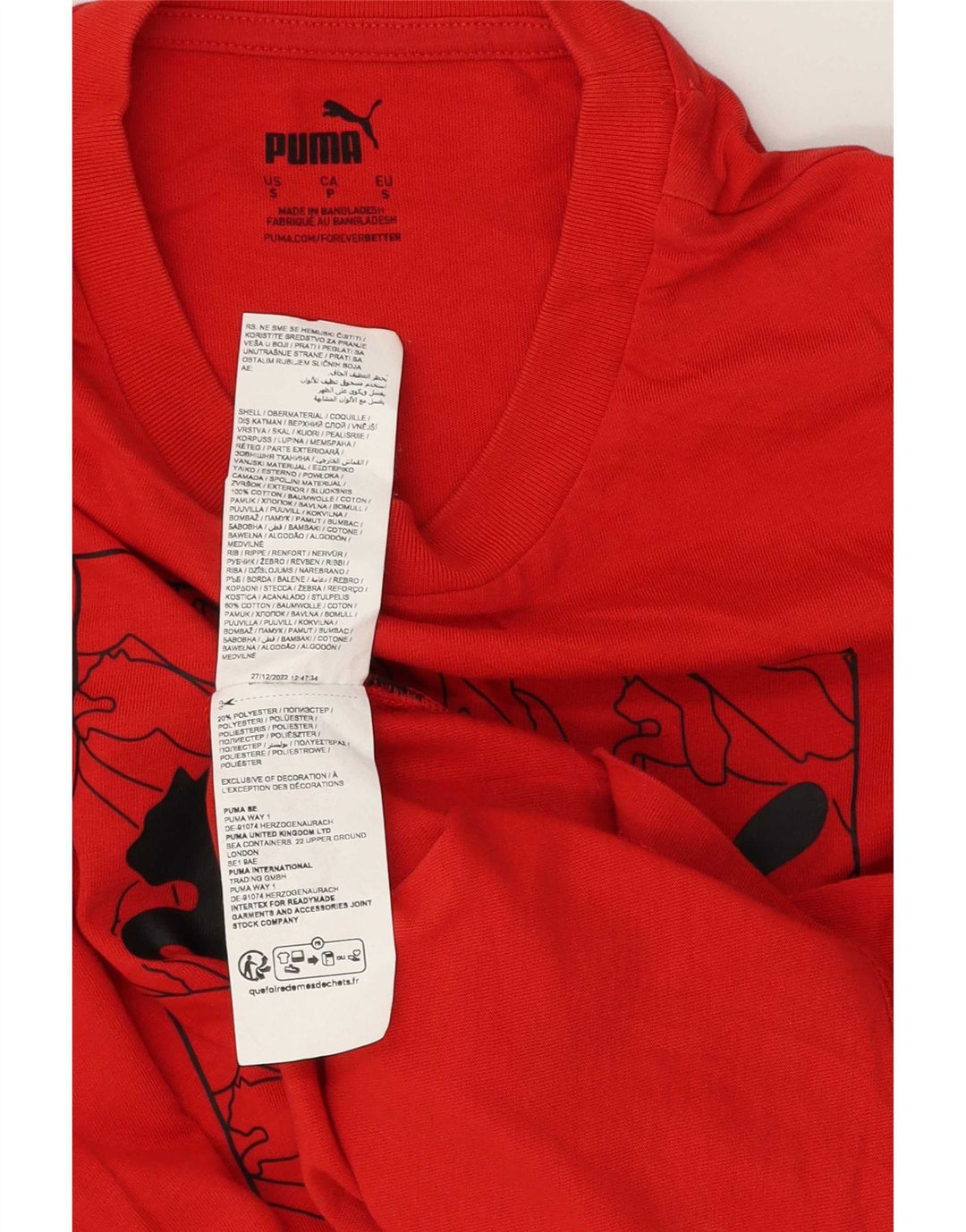 Tricou grafic Puma pentru bărbați Top mic bumbac roșu