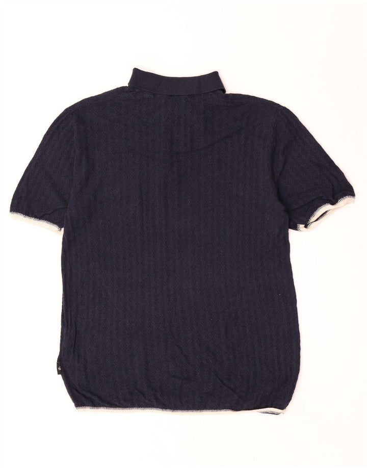 Pulover cu gât polo Ted Baker pentru bărbați, mărimea 3, mediu bleumarin