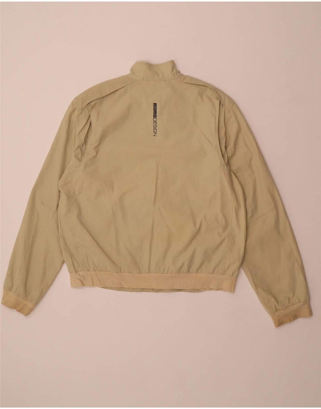 VINTAGE Mens Bomber Jacket UK 38 Medium Beige Nylon