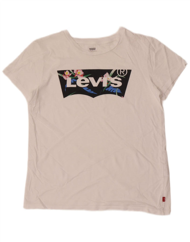 Tricou grafic Levi's pentru femei Top UK 12 Medium White Bumbac
