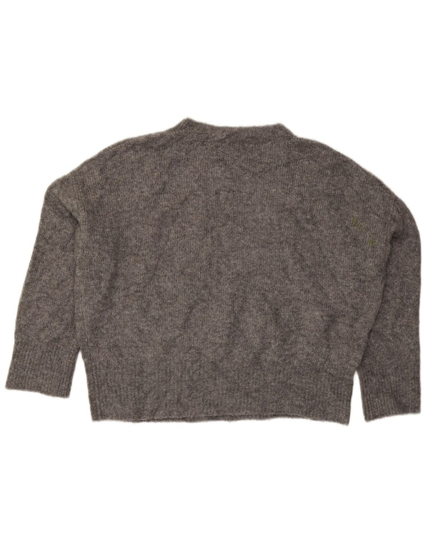 Pulover supradimensionat pentru femei Zara, cu gât de barcă, UK 10, mic, gri, pete