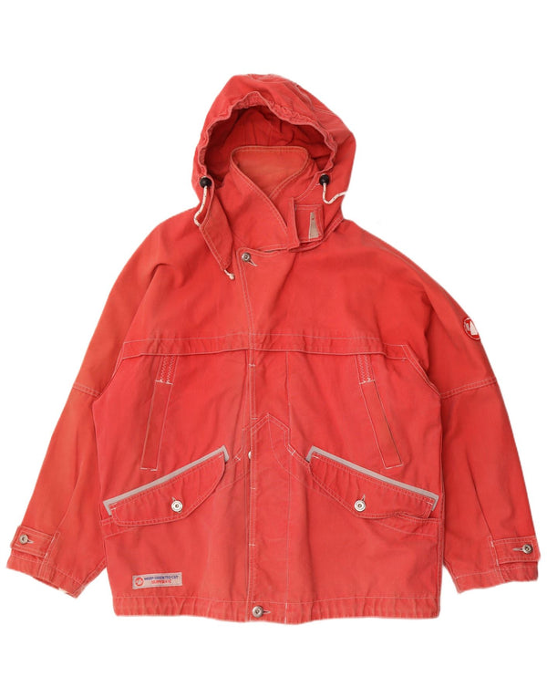 Murphy & Nye Mens Sailwear Hooded Utility Jacket UK 40 Large Red Cotton