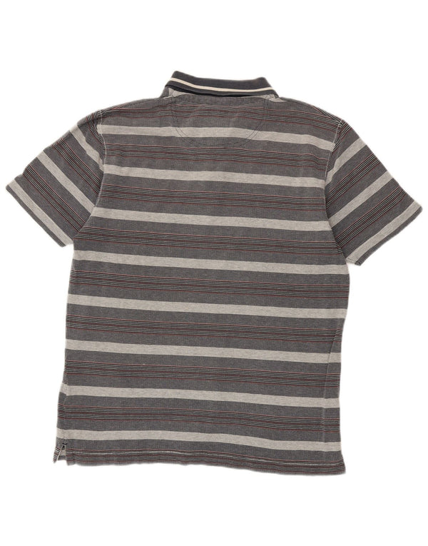 Tricou polo pentru bărbați Fat Face, bumbac cu dungi gri mediu
